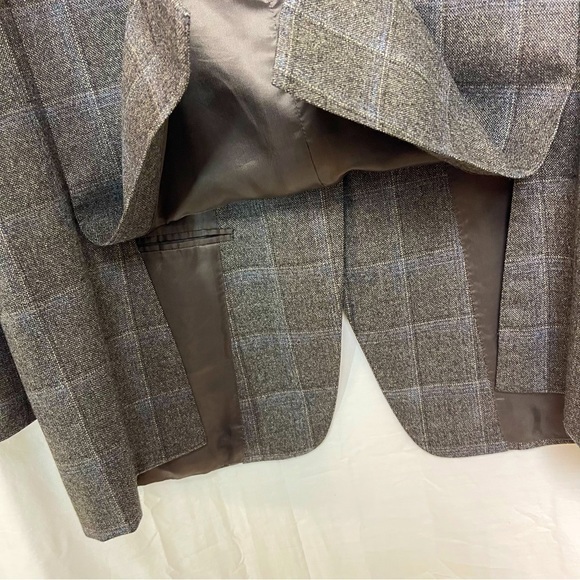 Canali made in Italy Sportcoat Window Pane Bemberg Wool Surgion Cuffs Vent 46L - Picture 5 of 15